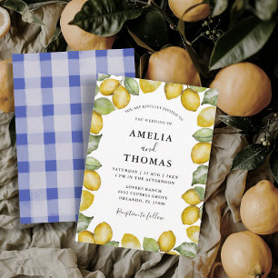 Invitation Aquarelle Citron Jaune Mariage Citrons