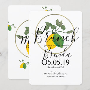 Invitation Aquarelle Citron Lime Citron Vert
