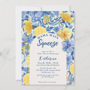 Invitation Aquarelle citron mama principal presser la douche