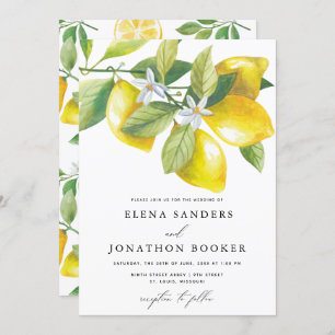 Invitation Aquarelle Citron Mariage