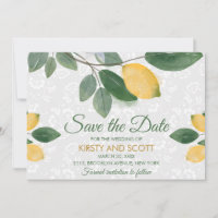 Aquarelle Citron Sicilien Enregistrer La Date