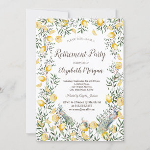 Invitation Aquarelle citrons paons