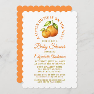 Invitation Aquarelle Citrus Oranges Un Peu Douche Cutie