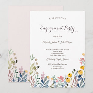 Invitation Aquarelle colorée Fleur sauvage Meadow