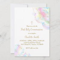 aquarelle colorée | Première communion fille