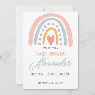 Invitation Aquarelle colorée Rainbow Illustrative Baby Show