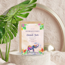 Aquarelle Colorful Elephant Retraite Party