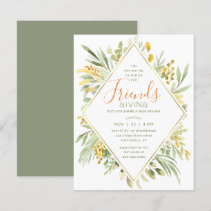 Invitation Aquarelle Conviviale Vert Élégant