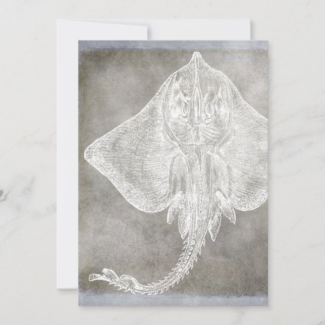 Invitation Aquarelle côtière Rayon de patinage Moteur Neutre (Devant)