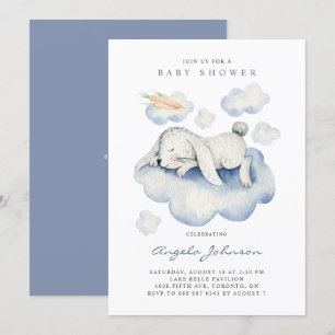 Invitation Aquarelle Couchage Rabbit C'est un Baby shower gar