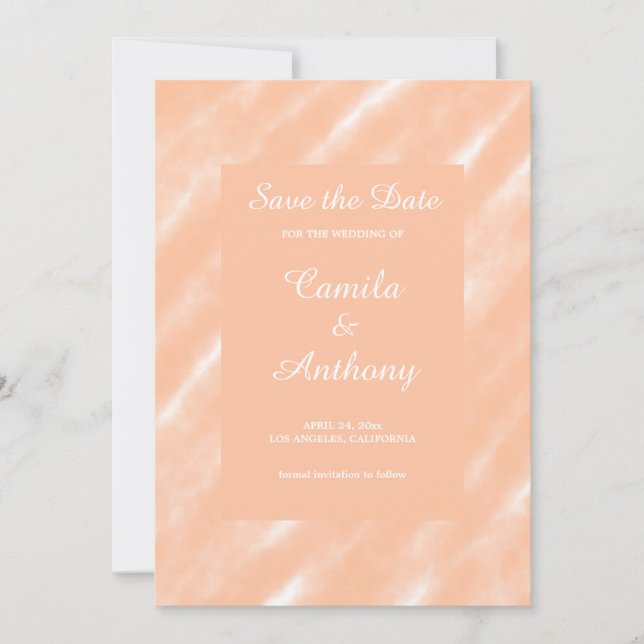 Invitation Aquarelle couleur Fuzz Peach Motif Abstrait (Devant)