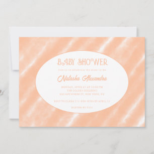 Invitation Aquarelle couleur Fuzz Peach Motif Abstrait
