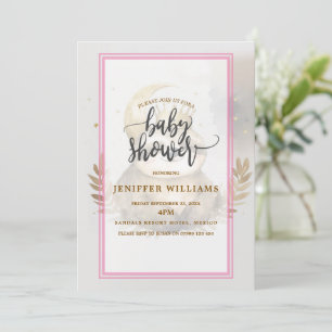 Invitation Aquarelle Couronne de lune