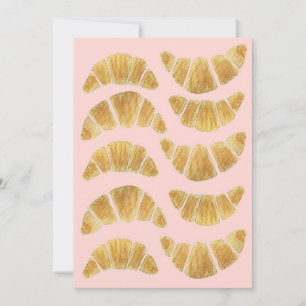 Invitation Aquarelle Croissant Rose
