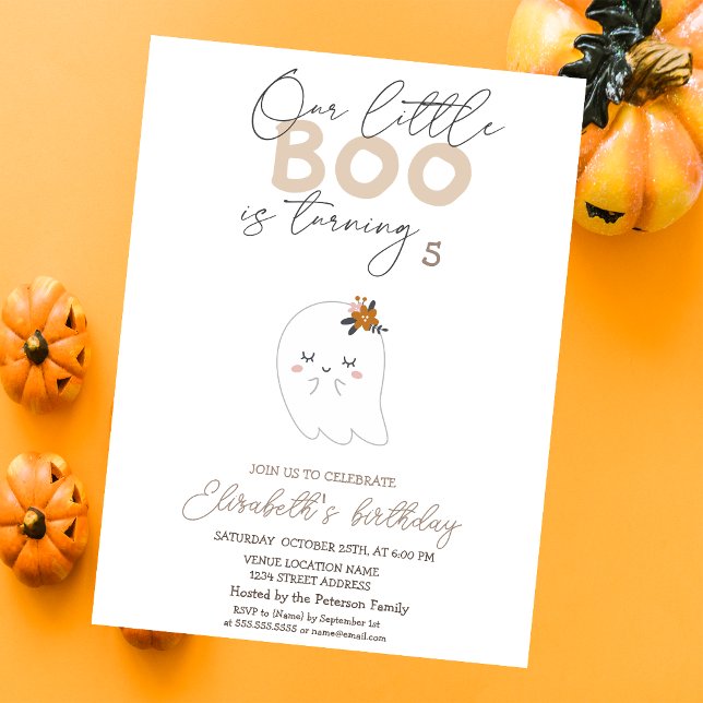 Invitation Aquarelle Cute Fantôme Boo Halloween (Créateur téléchargé)