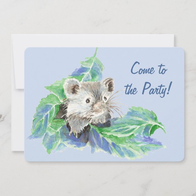 Invitation Aquarelle Cute Petit Hamster Anniversaire Personna (Devant)