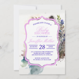 Invitation Aquarelle Cute Raccoon Fleurs de printemps