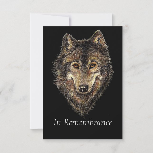 Invitation Aquarelle d'animal de loup commémoratif personnali (Devant)