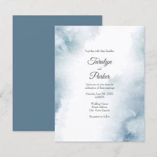 Invitation Aquarelle d'ardoise Cadre Abstrait