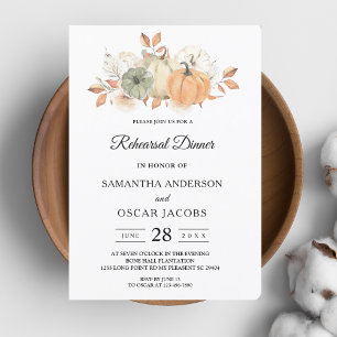 Invitation Aquarelle d'automne Citrouilles et fleurs