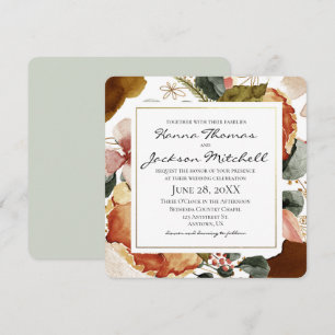 Invitation Aquarelle d'automne Mariage floral