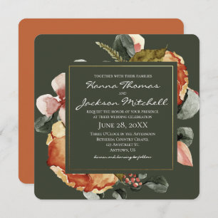 Invitation Aquarelle d'automne Mariage floral