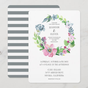 Invitation Aquarelle de Boho florale et papillon épousant