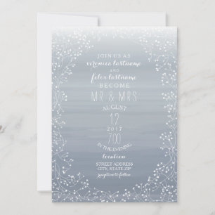 Invitation Aquarelle de Chambray Mariage de la respiration po