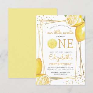 Invitation Aquarelle de citron 1er anniversaire