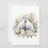 Aquarelle de colombes blanches mariages