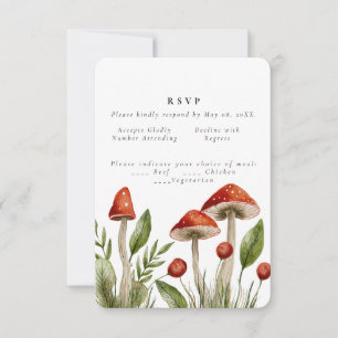 Invitation Aquarelle de forêt de bois Mariage de champignon