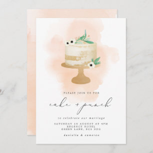 Invitation Aquarelle de la réception mariage Cake & Punch