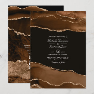 Invitation Aquarelle de l'Agate d'or du désert Mariage QR Cod