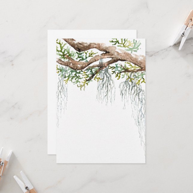 Invitation aquarelle de Low country (Devant/Arrière en situation)