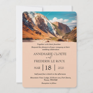 Invitation Aquarelle de montagne À feuillage persistant Maria