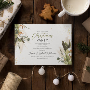 Invitation Aquarelle de Noël de Bohême   Fête de vacances