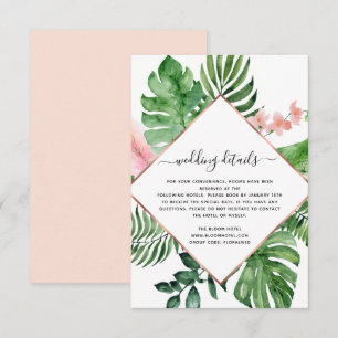 Invitation Aquarelle de palme tropicale Détails du Mariage gé