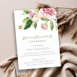Invitation Aquarelle de pivoine florale douce