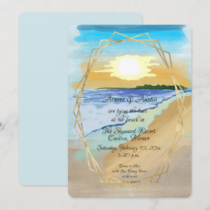Invitation Aquarelle de plage du complexe tropical
