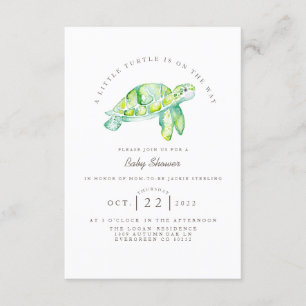 Invitation Aquarelle de tortue   Baby shower Ocean Life