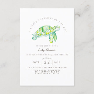 Invitation Aquarelle de tortue | Baby shower Ocean Life
