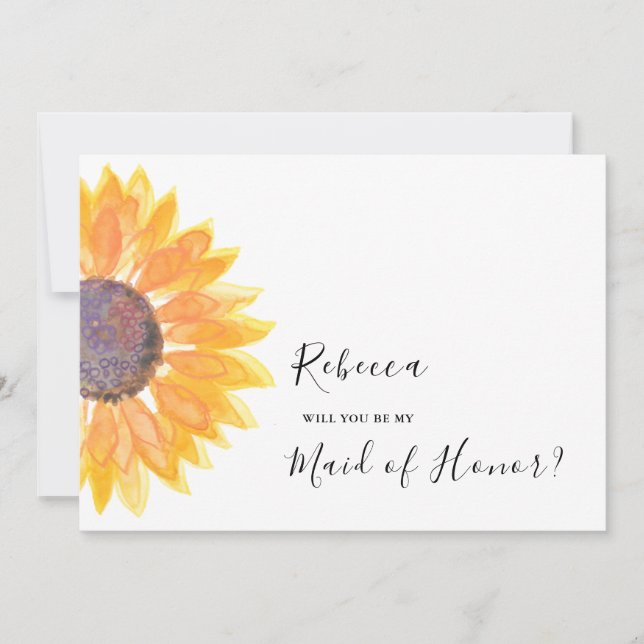 Invitation Aquarelle de tournesol russe moderne (Devant)