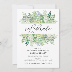 Invitation Aquarelle de verdure et fête du feuillage