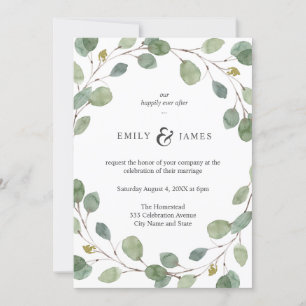 Invitation Aquarelle de verdure naturelle Eucalyptus Mariage