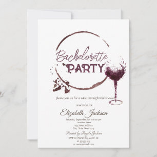 Invitation Aquarelle Dégustation de vin rouge Week-end Bachel