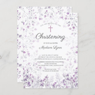 Invitation Aquarelle Délicate De Fleurs Violettes Brisant