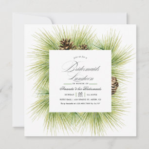 Invitation Aquarelle d'hiver Pines Bridesmaitres Déjeuner