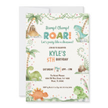 Aquarelle Dinosaur Anniversaire