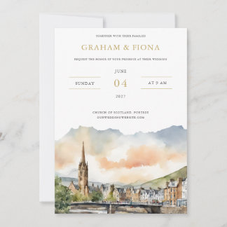 Invitation aquarelle d'Inverness
