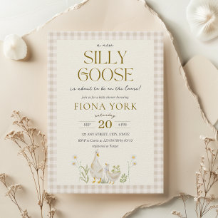 Invitation Aquarelle d'oie soie Baby shower neutre pour le ge